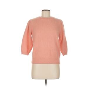 petite mendigote angora Pink 3/4 Sleeve Open Back Sweater M